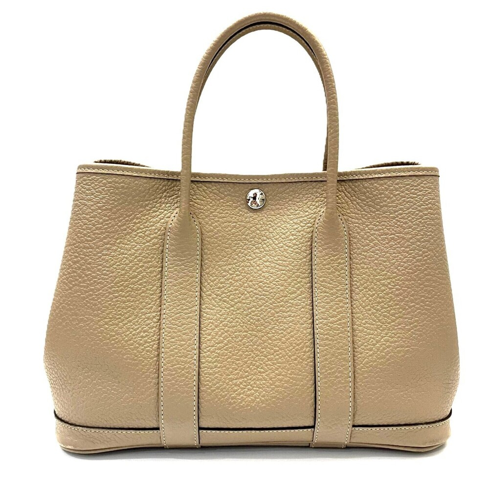 Hermes Garden TPM Country Leather Handbag, Beige, X Stamp